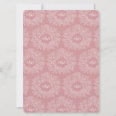 Invitation Art de monogramme de feuille rose blush réception  (Dos)