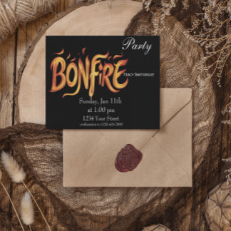 Invitation Art de mot de feu de joie