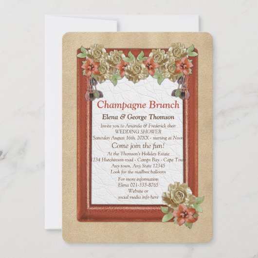 Invitation Art de texture en cuir et daim Mariage Douche (Devant)