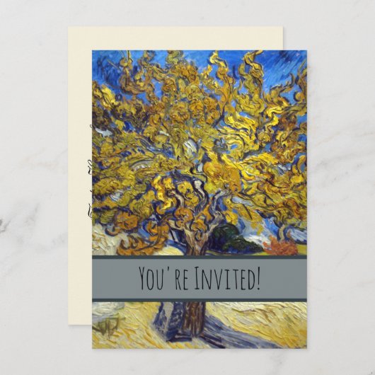 Invitation Art de Van Gogh Mulberry Tree (Devant / Derrière)