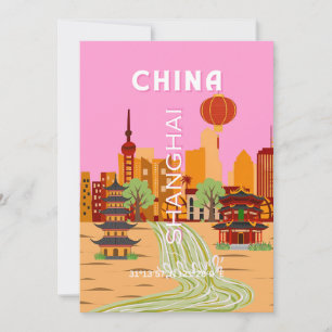 Invitation Art de voyage à Shanghai en Chine