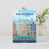 Invitation Art de voyage Voyage à Amsterdam (Debout devant)