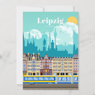 Invitation Art de voyage Voyage à Leipzig Allemagne