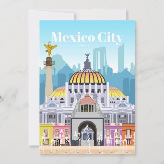 Invitation Art de voyage Voyage à Mexico City (Devant)