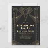 Invitation Art déco 1920's Elephant Roaring 20's Anniversaire (Devant)