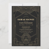 Invitation Art Deco 1920's Gatsby Lion Bridal Shower (Devant)
