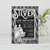 Invitation Art déco 25e anniversaire de mariage Gatsby le mag (Debout devant)