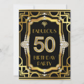 Invitation Art déco 50e fête d'anniversaire (Devant)