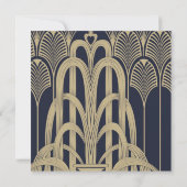 Invitation Art déco 50e fête d'anniversaire 1920 Flapper Girl (Dos)