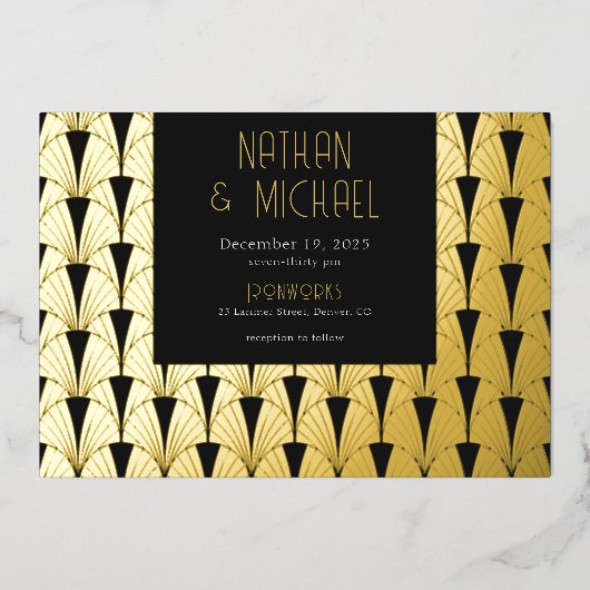 Invitation Art Déco Argent Nouveau (Recto)