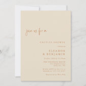 Invitation Art Déco Art Burnt Orange Elégant Couples Douche (Devant)