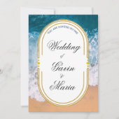 Invitation Art Déco Art Nouveau Floral Or Tone Moderne (Devant)