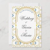 Invitation Art Déco Art Nouveau Floral Or Tone Moderne (Devant)