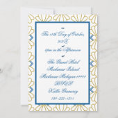 Invitation Art Déco Art Nouveau Floral Or Tone Moderne (Dos)