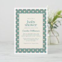 Art déco Baby shower géométrique Turquoise et rose