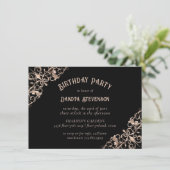 Invitation Art déco | Black Copper Nouveau Party (Debout devant)
