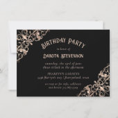 Invitation Art déco | Black Copper Nouveau Party (Devant)