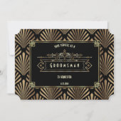 Invitation Art Déco Black Gatsby Serez-Vous Mon Groomsman (Devant)