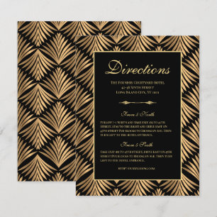 Invitation Art Déco Black Gold Gatsby Mariage Directions