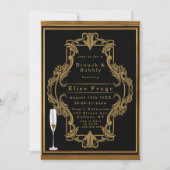 Invitation Art Déco Black Gold Royal Brunch & Bubbly Invitati (Devant)
