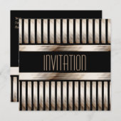 Invitation Art Déco Black Sepia (Devant / Derrière)