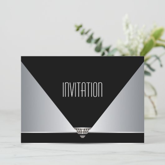 Invitation Art Déco Black Silver (Debout devant)
