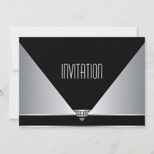 Invitation Art Déco Black Silver