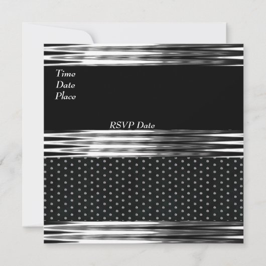 Invitation Art Déco Black Silver Spot (Dos)