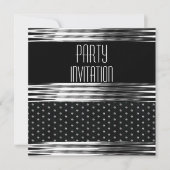 Invitation Art Déco Black Silver Spot (Devant)