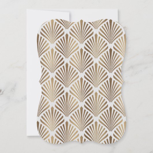 Invitation Art Déco Blanc 1920 Style Mariage (Dos)