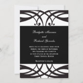 Invitation Art déco blanc noir élégant d'invitations de (Devant)