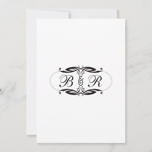 Invitation Art déco blanc noir élégant d'invitations de (Dos)