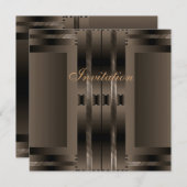 Invitation Art Déco Brown (Devant / Derrière)