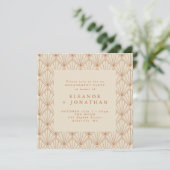 Invitation Art Déco Burnt Orange Elegant Engagement Party (Debout devant)