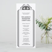 Invitation Art Déco cadre noir empilé glamour événement forme (Debout devant)