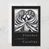 Invitation Art déco classique moderne Mariage noir & blanc (Devant)