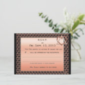 Invitation Art Déco Coeur & âme Cuivre Juif Mariage Réponse (Debout devant)