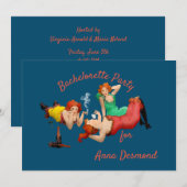 Invitation Art Déco Dames Bachelorette (Devant / Derrière)