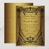 Invitation Art déco de Fête de la mariée grand-Gatsby (Devant / Derrière)