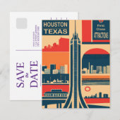 Invitation Art Déco de Houston Texas (Devant / Derrière)