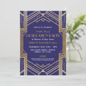 Invitation Art déco de la Gatsby Party Gold (Debout devant)