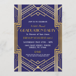 Invitation Art déco de la Gatsby Party Gold