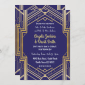 Invitation Art déco de l'or des années 1920 (Devant / Derrière)