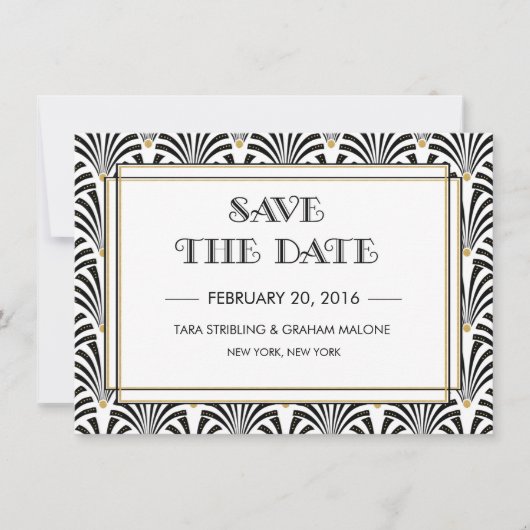 Invitation Art Déco de mise en garde (Devant)