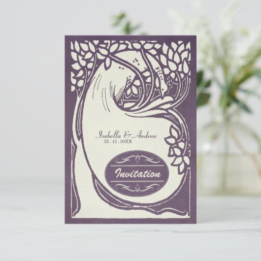 Invitation Art déco de Peacock (Debout devant)