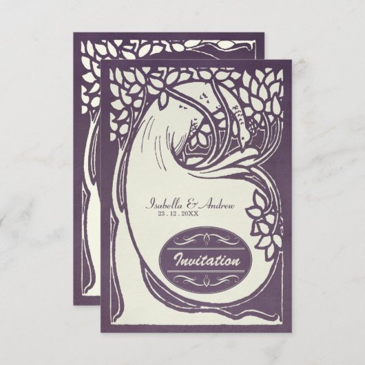 Invitation Art déco de Peacock (Devant / Derrière)