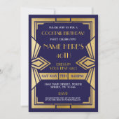 invitation Art déco des années 1920 Gatsby Party N (Devant)