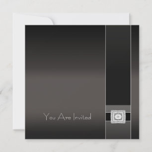 Invitation Art Déco Diamant Noir Toute Occasion