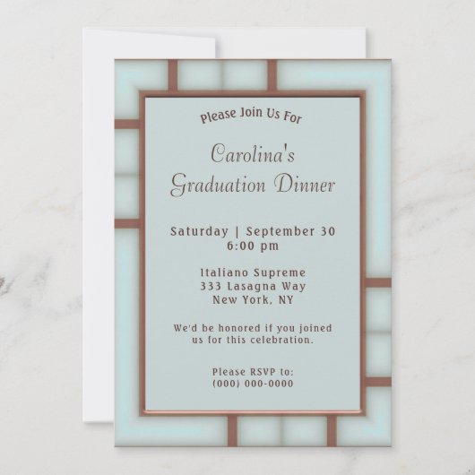 Invitation Art Deco Dinner Graduation (Devant)