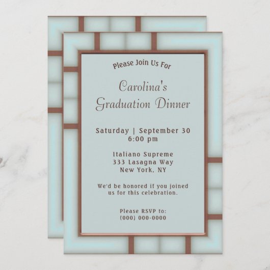 Invitation Art Deco Dinner Graduation (Devant / Derrière)